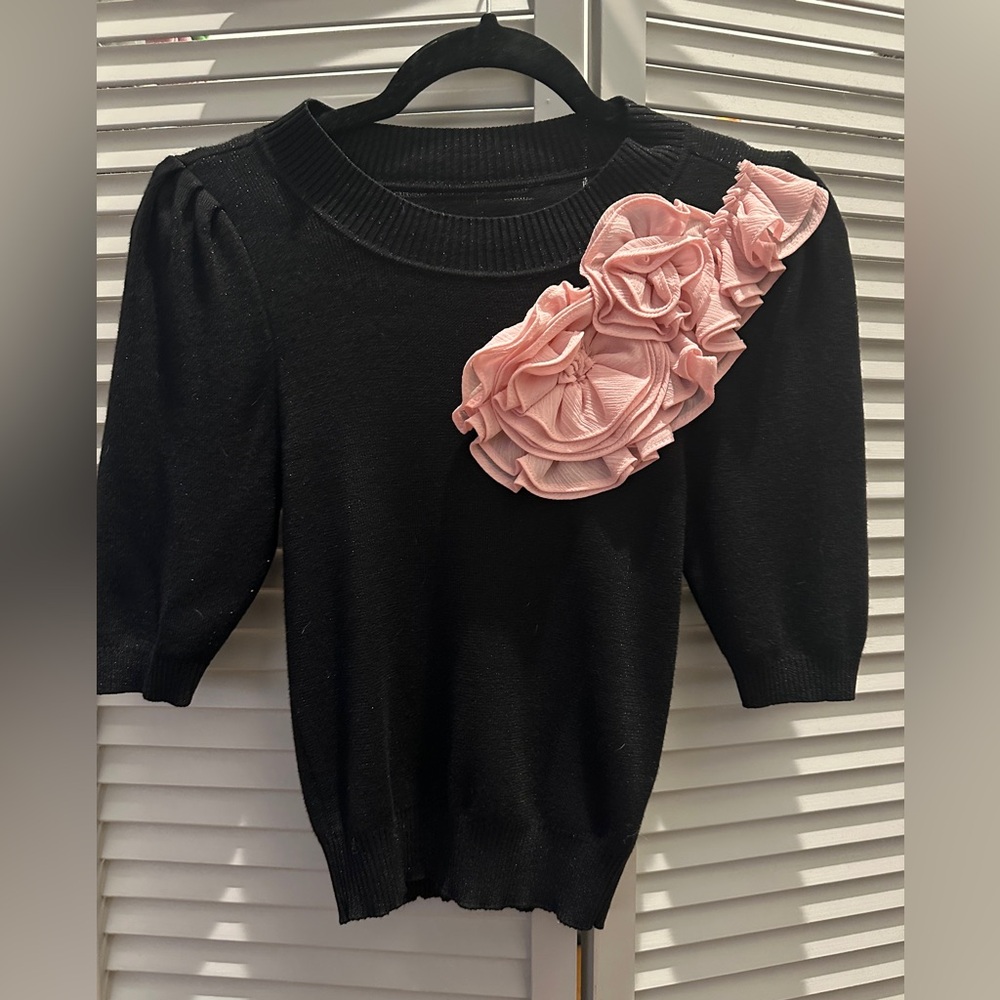 Black sparkle MAEVE Anthropologie Sweater
3/4 sleeves